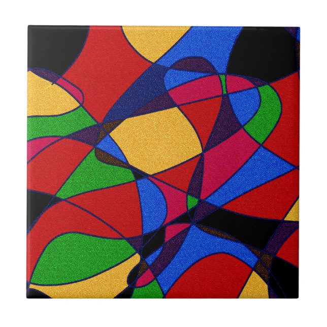 Carreau Accessoires cadeaux Rainbow Abstrait Art tendance (Devant)