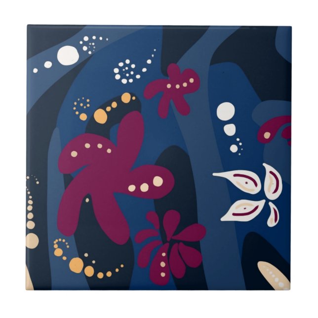 Carreau Accessoires Motifs tendance, rose bleu abstrait (Devant)