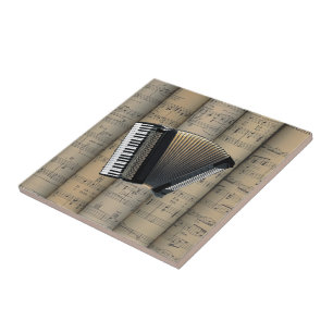 Carreau Accordion ~ Feuille roulée Arrière - plan de musiq