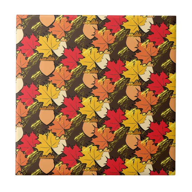 Carreau Acorns et feuille IV (Devant)