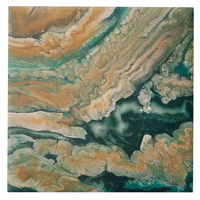 Carreau Acrylique pour abstrait littoral d'Emeraude (Devant)