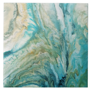 Carreau Acrylique pour abstraite côte turquoise