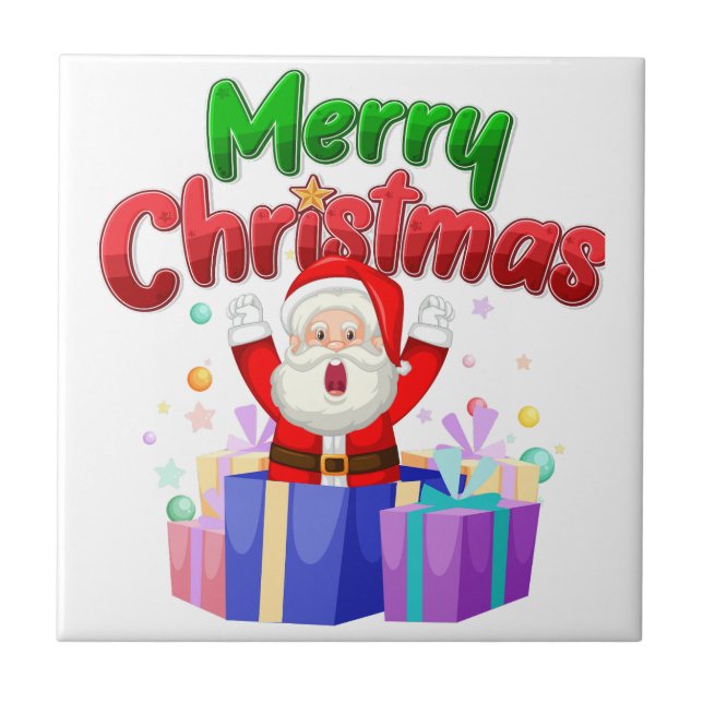Carreau Adorable Christmas Snowman Ceramic Tile (Devant)