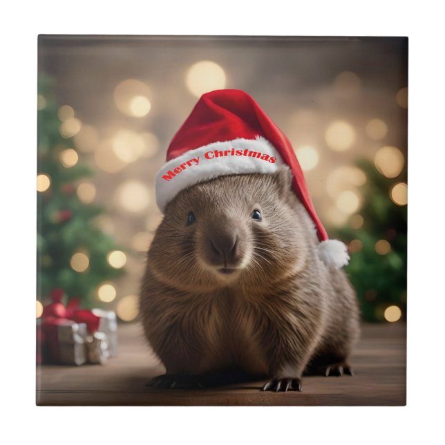 Carreau adorable Noël Wombat, (Devant)