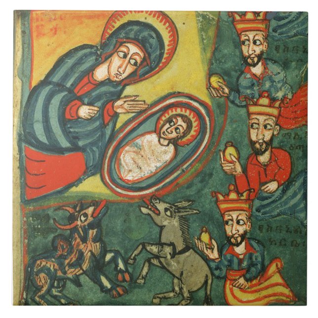 CARREAU ADORATION DU PARCHEMENT MAGI NATIVITÉ NOËL (Devant)