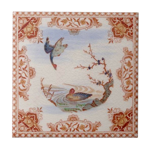 Carreau Aesthetic French Transware with Ducks Repro (Devant)