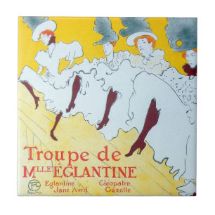 Carreau Affiche de la danseuse jaune de Toulouse Lautrec