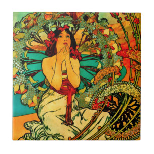 Carreau Affiche de Monaco Monte Carlo par Alphonse Mucha