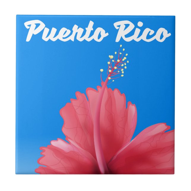 Carreau Affiche de voyage Porto Rico Flor de maga (Devant)