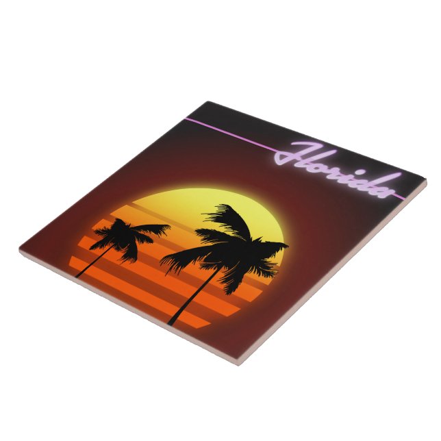 Carreau Affiche Florida Sunset 1984 (Côté)