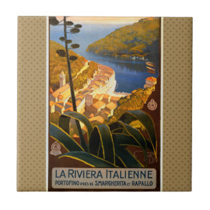 Carreau Affiche italienne Riviera Europe Italy Travel