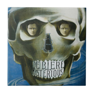 Carreau Affiche vintage de magie, De Biere le Mystérieux