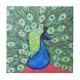 Carreau Afficher Peacock Peainting