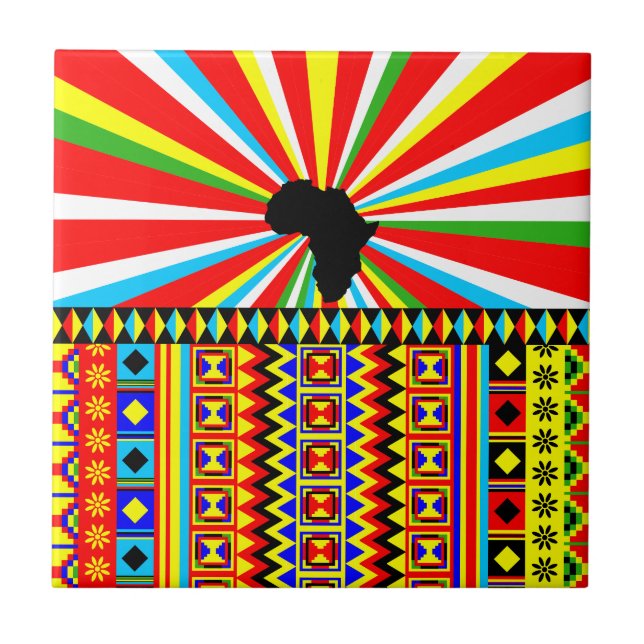 Carreau Africain Print Kente Motif Tribal (Devant)