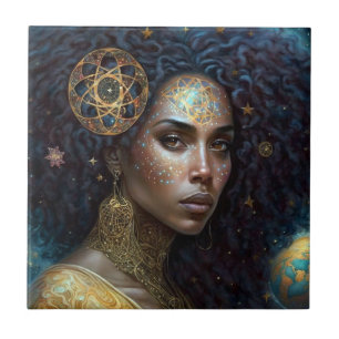 Carreau African American Black Goddess Queen Imaginaire Ar