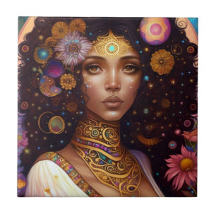 Carreau African American Black Goddess Queen Imaginaire Ar