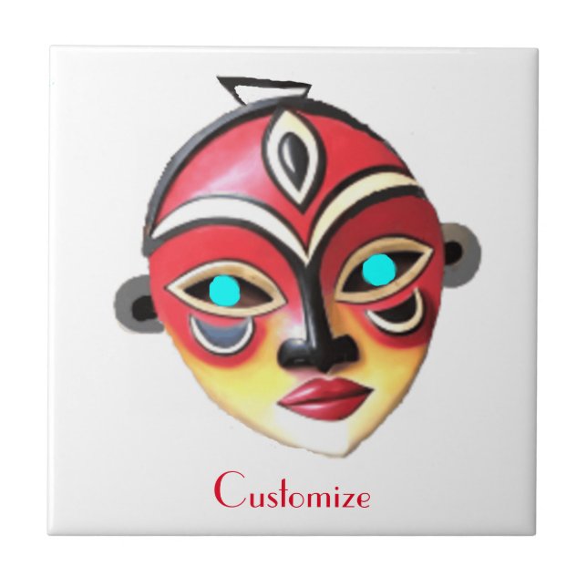 Carreau African Girl Face Mask Thunder_Cove  (Devant)