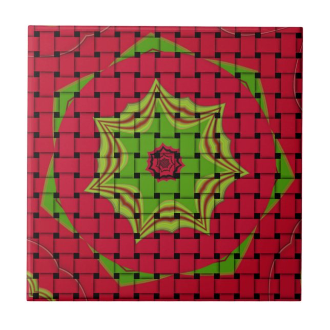 Carreau African Lovely Design rouge tissé (Devant)