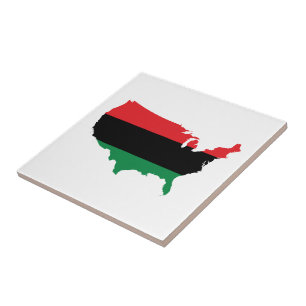 Carreau Afro-Américain _ Couleurs rouge, noir et vert