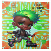 Afropunk Be Brave Ceramic Tile