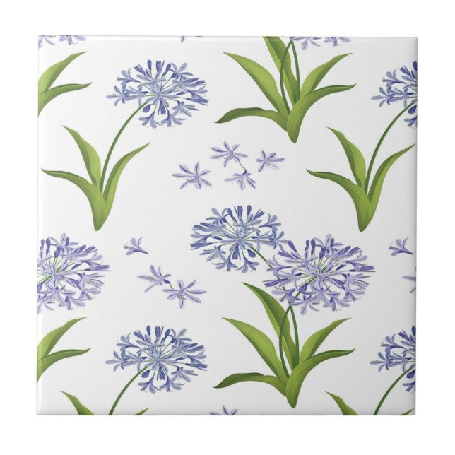 Carreau agapanthus African Lily flowers (Devant)