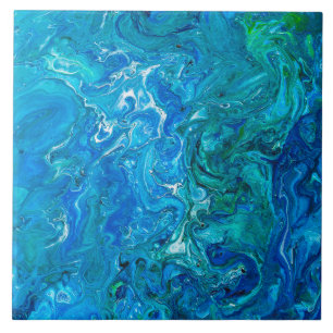 Carreau Agate folle élégante 2 de dentelle - Aqua bleu