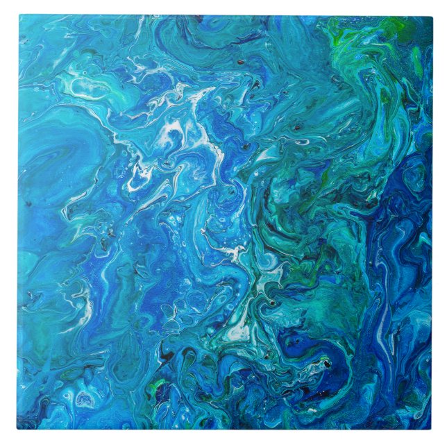 Carreau Agate folle élégante 2 de dentelle - Aqua bleu (Devant)