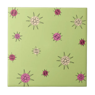 Carreau Age atomique Starburst Planètes Lime Green