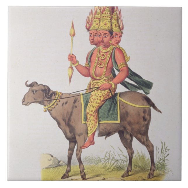 Carreau Agni, Dieu du feu, gravé par le tarte de Charles (Devant)