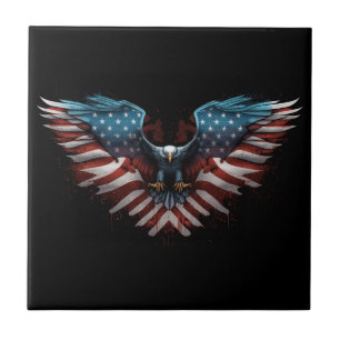 Carreau aigle avec drapeau américain