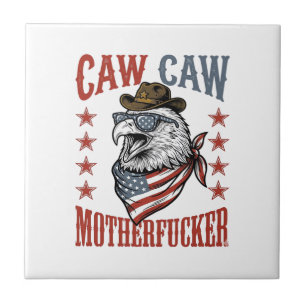 Carreau Aigle patriotique Caw Caw Design de t-shirt drôle 