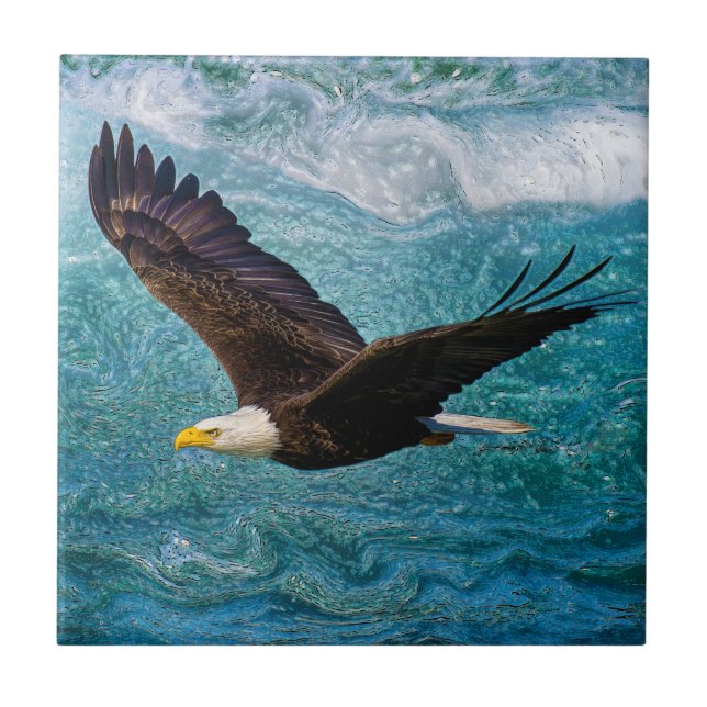 Carreau Aigle qui s'envole au-dessus de la tempête (Devant)