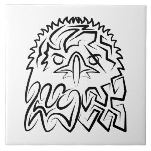 Carreau Aigle tribale noire et blanche