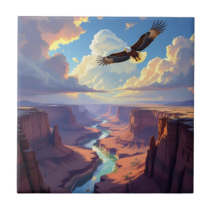 Carreau Aigle volant au-dessus d'un canyon