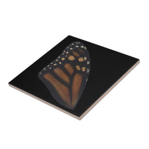 Carreau Aile Monarque Papillon Sur Noir