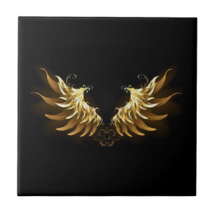 Carreau Ailes d'Ange d'or sur arrière - plan noir