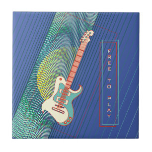 Carreau Ajouter le nom Cool Modern Turquoise & Blue Electr