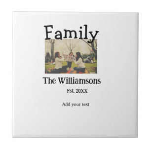 Carreau Ajouter le nom de famille photo année rustique vin