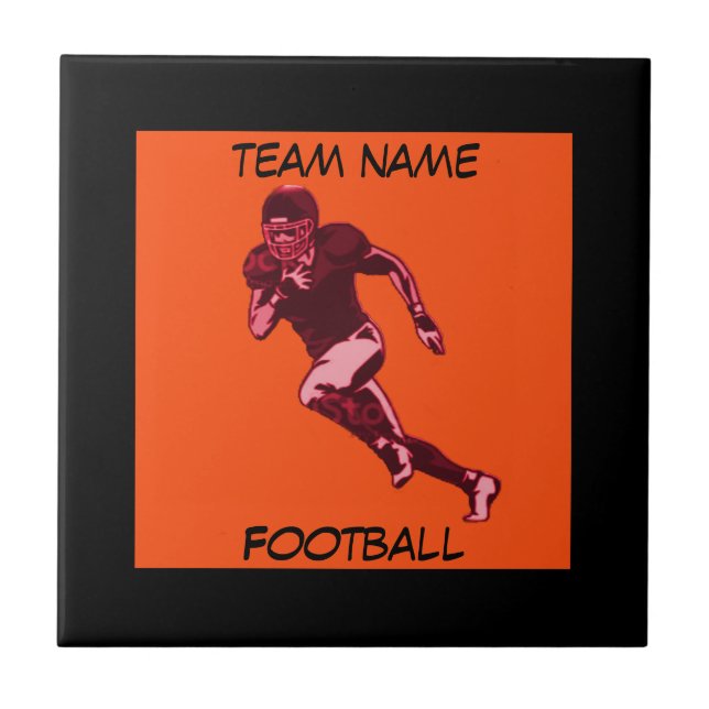CARREAU AJOUTER NOM-ORANGE ET NOIR-FOOTBALL (Devant)