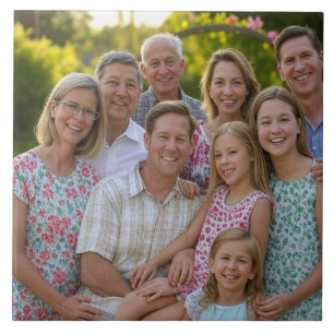 Carreau Ajouter une Personnaliser photo de réunion de fami