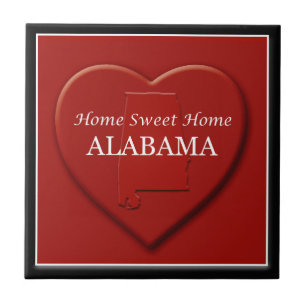 Carreau Alabama Home Sweet Home Heart Map