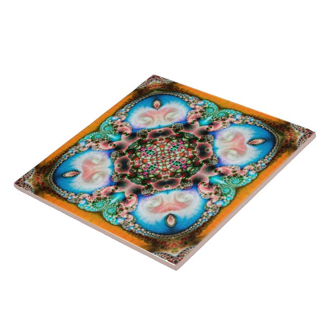 Carreau Alhambra Fractal - Tuile de céramique (Côté)