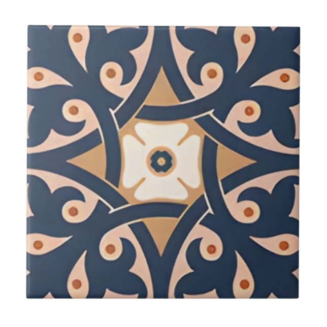 Carreau Alhambra tuiles bleu classique (Devant)