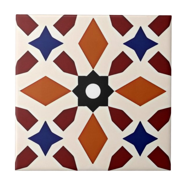 Carreau Alhambra tuiles fleur vintage (Devant)