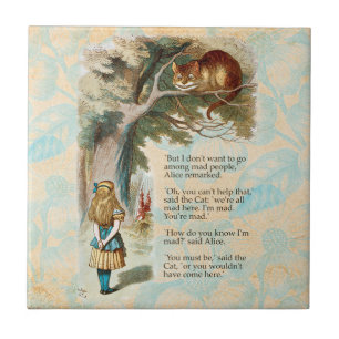 Carreau Alice au pays des merveilles Cheshire Cat Mad