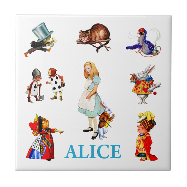 Carreau Alice au pays des merveilles et amis (Devant)