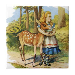 Carreau Alice au pays des merveilles et les cerfs communs