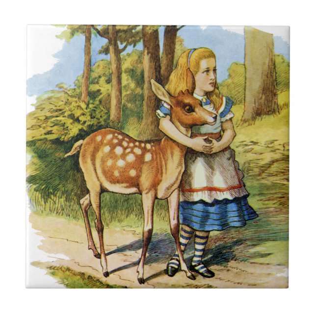 Carreau Alice au pays des merveilles et les cerfs communs (Devant)