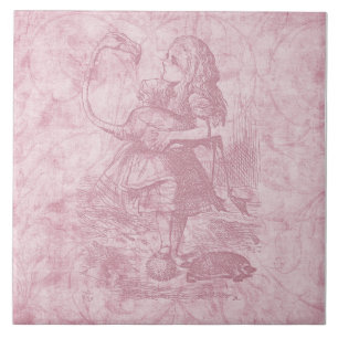Carreau Alice avec Flamant rose Alice au pays des merveill