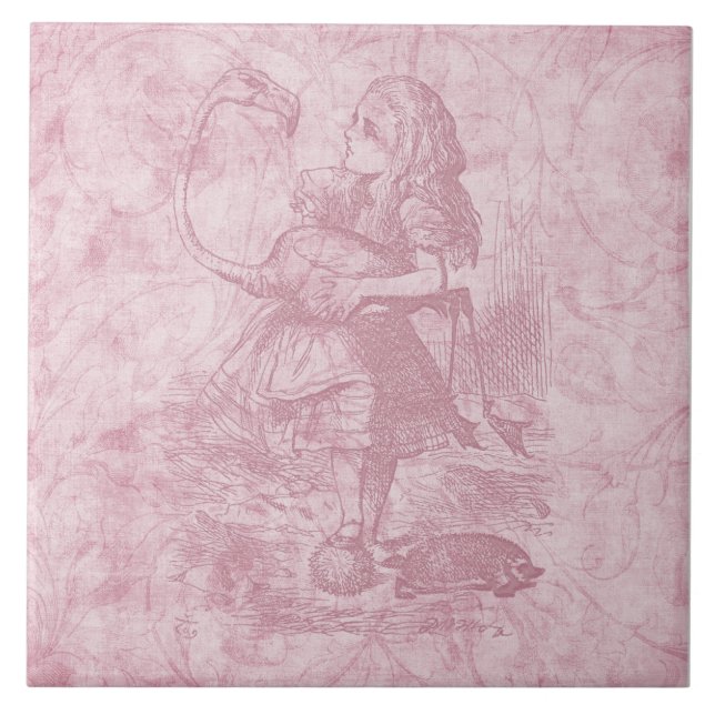 Carreau Alice avec Flamant rose Alice au pays des merveill (Devant)